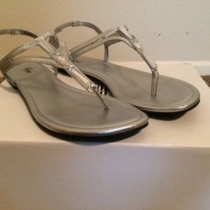 Silver Sandals with Crystal embellishment